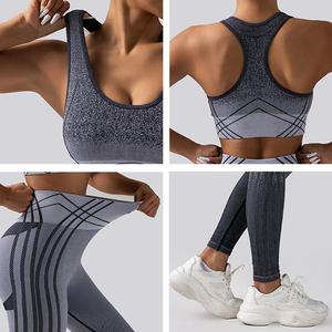 Conjunto de polainas de 3 piezas con nuevas innovaciones al por mayor, mallas sexis para <span class=keywords><strong>mujer</strong></span>, <span class=keywords><strong>ropa</strong></span> de gimnasio activa, conjuntos cortos para <span class=keywords><strong>mujer</strong></span> con salida de fábrica - Product Image 4