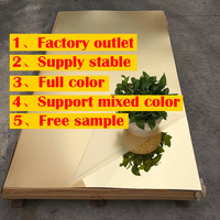 Plaque miroir acrylique colorée en gros, panneau miroir en polystyrène hautement réfléchissant, miroir en plastique PMMA sur mesure pour la décoration