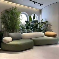 Sofá Cama Modular Nórdico para Sala de Estar, Espuma Viscoelástica Curvada, Comprimido al Vacío, Muebles de Ocio, Sofá Cama de Tela