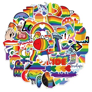 50 Pezzi <span class=keywords><strong>Adesivi</strong></span> Arcobaleno per la Giornata dell'Orgoglio Gay, Decorazioni per Ragazzi e Ragazze, Casa, Bottiglie, Telefoni, Valigie, Laptop, Quaderni - Product Image 2