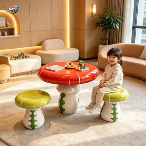 Fiberglass Mushroom Table and <b>Stool</b> Set Outdoor <b>Garden</b> Patio Resort Theme Park Furniture - Product Image 4