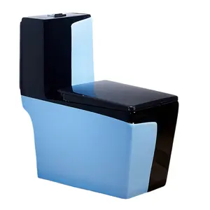 Sanitaire Purple And Black Color Elongated One Piece Bathroom Toilet Wc Commode Ceramic Water Closet