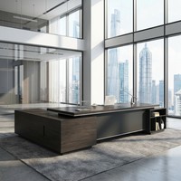 Bureau de direction E1 Board durable, table de patron de luxe, quincaillerie silencieuse, mobilier de PDG, espace de travail professionnel