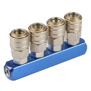 <b>Quick</b> Coupler Pneumatic <b>Connector</b> 4 Way Metal Multi Position Air Divider Valve For Gas System - Product Image 1
