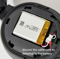 Casque sans fil avec batterie amovible ANC, casque avec batterie de 500 mAh, casque à réduction de bruit, prix abordable
