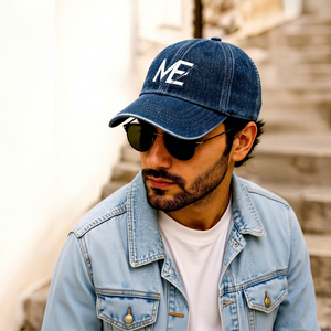 Gorra de Béisbol de Mezclilla Elegante y Moderna, 6 Paneles, Ajustable con Hebilla Metálica, Unisex, Casual, 100% Algodón, con Pedrería, Talla Única - Product Image 1