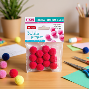 Ilan Bolita Pompom 2.0 Cm Fucsia Materiali per Artigianato - Product Image 3