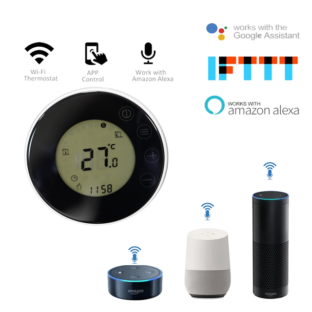 100V~240v Smart Thermostat Tuya Smart Home Touch Screen Electric Heating Thermostat