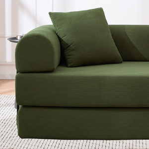Sofá Versátil de 4 Posiciones Reclinables, Modular, Tapizado en Corduroy Verde, con Almacenamiento para Oficina en Casa, Funda Extraíble para Villa - Product Image 6
