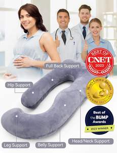 หมอนรองครรภ์ปรับได้7D ผ้าโพลีเอสเตอร์ทั้งตัวสีเทาถอดซักได้นุ่ม - Product Image 5