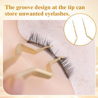 Pinces à épiler NAGARAKU pour isolation des cils, pointe en fibre de précision, outil de maquillage antidérapant avec grille