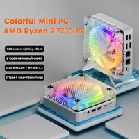 Mini PC TOPTON Serie Ice Soul, AMD Ryzen 7 7735HS, Luz RGB, PCIE4.0, LAN Dual de 2.5G, USB4.0, Mini PC Gamer, 4K 8K NUC, WiFi6