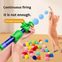 Lanceur de pompons hautement élastique, jouet interactif pour chat résistant aux morsures avec balle