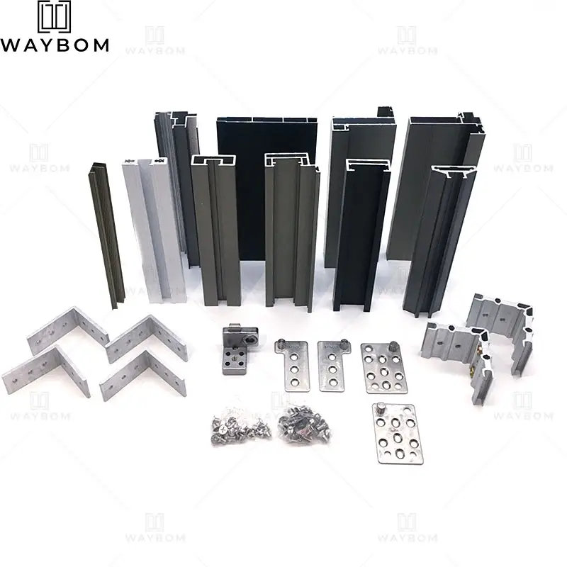 China wholesale aluminum sliding door slim profile casement door hinge sliding window and doors profiles flush pull handle