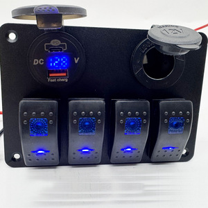 Interruptor basculante de luz LED rojo/azul impermeable de 12V 20A / 24V 10A estilo Carling para coche, motocicleta, barco, remolque - Product Image 6
