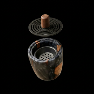 Quemador de incienso artesanal de resina y madera, Mabkhara con ventilación decorativa para Bakhoor y fragancias para el hogar - Product Image 1