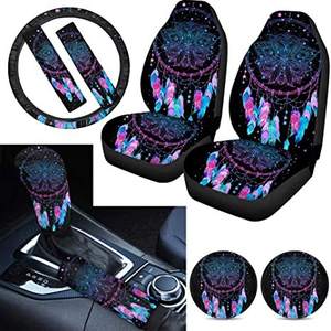 <span class=keywords><strong>Amazon</strong></span> Cross Border Automobile Housse de siège imprimée Phoenix Dog Claw Pattern Sous-verres Housse de frein à main 9 Sets de housse de volant - Product Image 2