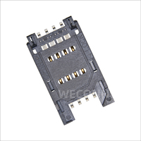 Connecteur de carte SIM femelle à charnière WECONN WL-SIM521-08-NA1, 8 broches, 2,50 mm, compatible SMT Reflow, boîtier LCP