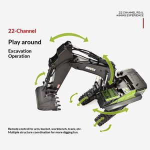 1:14-inch Graafmachine van legering, 28-kanaals afstandsbediening, legeringsgraafmachine, simulatiemodel voor kinderen, bouwvoertuig speelgoed - Product Image 3