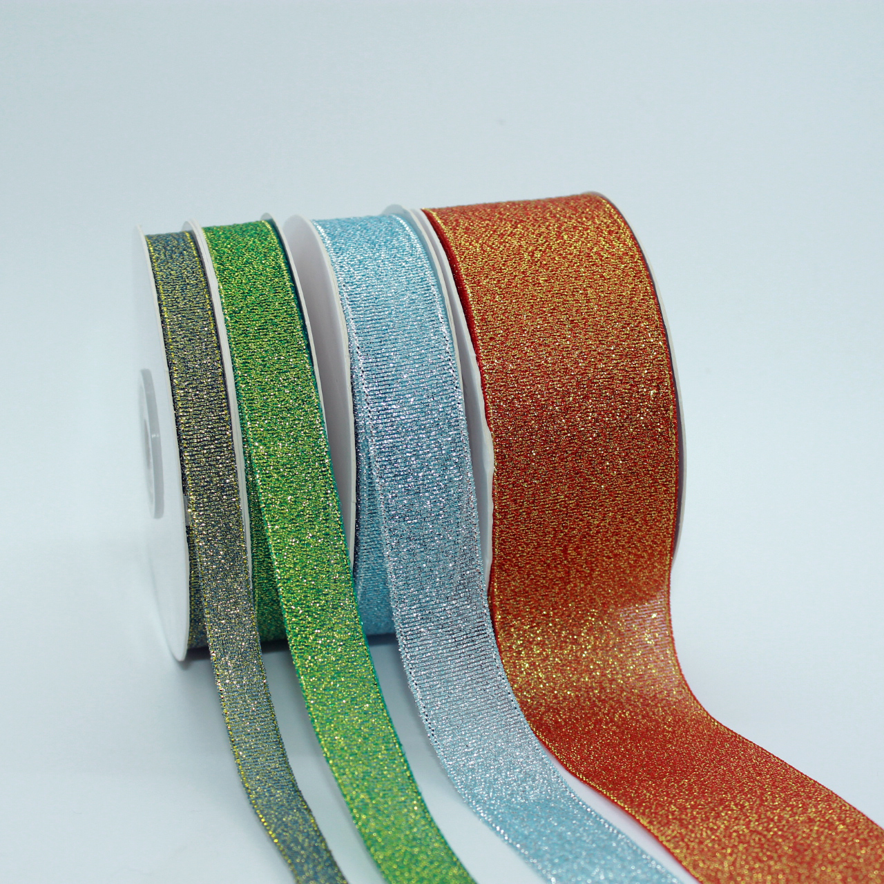 100 Yards Per Roll Sparkled Metallic Ribbon Different Sizes Decorative Gift Ribbons Solid Colorful Glitter Ribbon