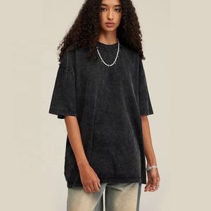 Camiseta unisex lavada vintage manga corta 100% algodón con logotipo personalizado de 230gsm talla grande Camisetas estampadas de gran tamaño para hombre - Product Image 2