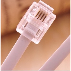 Cordon téléphonique plat blanc 4 conducteurs pour intérieur 1 mètre avec - Product Image 2