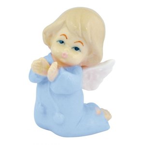 ประติมากรรมเซรามิก-หน้าเทวดาสีฟ้า 4.7*4.4*6.2 นิ้ว - Product Image 1
