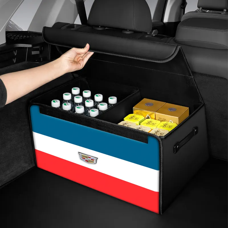 Caja de almacenamiento Cadillac, organizador de maletero de coche con organizador de gran capacidad en el maletero del coche, organizador de maletero de coche