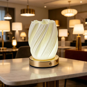 3D Printed Bedroom Bedside <b>Charging</b> Cream Wind Touch Dimming Table <b>Lamp</b> - Product Image 3