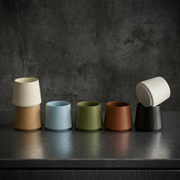 Ensemble de tasses en céramique multicolores mates, style moderne minimaliste, pour la maison, le bureau et la vaisselle quotidienne