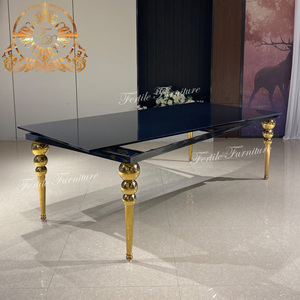 Bàn Ăn Nhẹ Bằng Thép Không Gỉ Hình Chữ Nhật Mặt Kính - Product Image 3