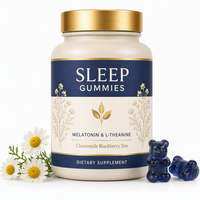 Gummies naturelles pour le sommeil en marque blanche pour adultes – Complément d'aide au sommeil sans sucre avec GABA et magnésium