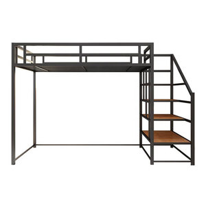 Dortoir Queen, lit Loft de bonne qualité, hôtel pour adultes, lits superposés en métal avec escaliers - Product Image 5