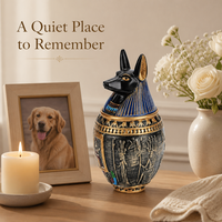 Nouveauté, best-seller, urne pour animaux de compagnie en résine de style égyptien, artisanat, urne commémorative pour chien.