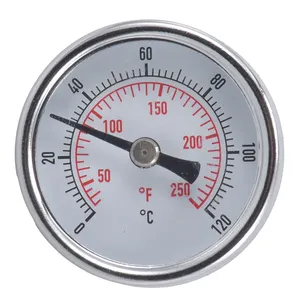Dial Bimetal Thermometer for hot Water, boilers and Pipe Brass Stem Temperature Range 0-120C