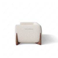 Canapé de salon FERLY en tissu lin de luxe moderne avec pieds en bois massif beige crème, plusieurs options de couleurs personnalisables