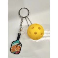Porte-clés de pickleball miniature personnalisé avec logo, de haute qualité et durable, cadeau pour les amateurs de sport, accessoires de pickleball