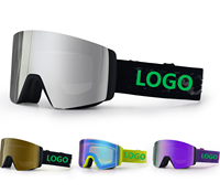 Vente en gros de lunettes de ski avec interrupteur de verrouillage pour le snowboard et le ski Lunettes de neige magnétiques antibuée avec lentille à double couche