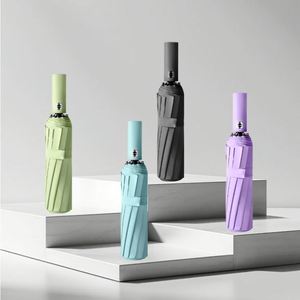 Parapluie transparent imperméable de style américain, entièrement automatique, en forme de bouteille de vin, pour femmes et pour la modestie - Product Image 5