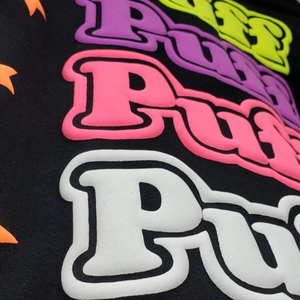 OEM su propia marca Fabricante Unisex algodón para hombre colorido Camiseta cómoda Personalizar 3D Puff espuma Imprimir camisas de manga corta - Product Image 2