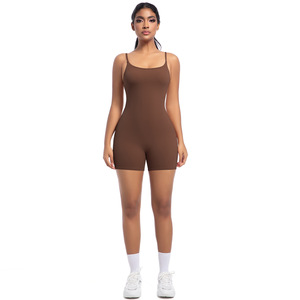 Body de yoga sin costuras y transpirable para mujer, con espalda descubierta y diseño acanalado hasta los muslos, ideal para usar bajo blazers y abrigos. - Product Image 2
