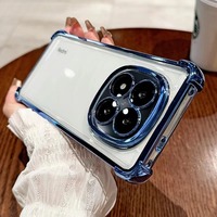 Étui de téléphone portable transparent en TPU souple antichoc avec côtés électro-plaqués de couleur pour Redmi Note 15 14 13 Pro 15C 14C 13C