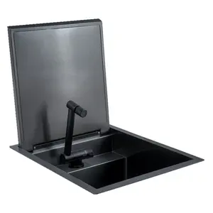 stainless steel workstation single bowl black mini undermount unique rv hidden kitchen sink