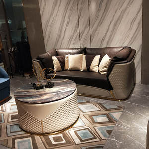 आधुनिक प्राचीन इतालवी लक्जरी सोफे ने उच्च गुणवत्ता वाले कपड़े असलस्टर्ड बटन टफ्टिंग कारखाने आधुनिक इतालवी लक्जरी सोफे की पेशकश की है। - Product Image 5