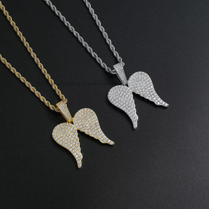 Wings Pendant, Hip Hop Jewelry <b>Copper</b> Inlaid Zircon Wings, Complete Pair of Wings Pendant - Product Image 3