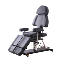 Chaise professionnelle de tatouage de corps à commande hydraulique Table de Massage en cuir synthétique multifonctionnelle en métal PVC Durable