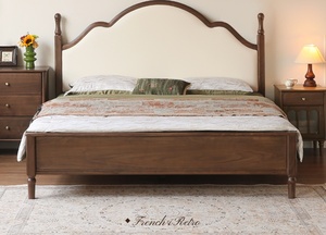 Cama Beliche Moderna Estilo Americano em Madeira Maciça de Nogueira, para Uso Doméstico, Economia de Espaço, Multifuncional, Cama Grande - Product Image 2