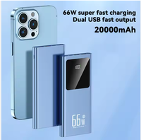 Affichage numérique Ultra Slim 66W 20000 mah Power Banks Chargeur mobile portable Power Bank Haute capacité Powerbank 20000 Mah