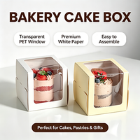Boîte à gâteau blanche transparente, robuste, pliable, portable, pour pâtisseries, biscuits, emballage personnalisé, impression OEM ODM