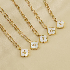Zogxin Four Leaf Clover Pendant Necklace 18K Gold Plated White Enamel Taurus Constellation Charm For Women Fashion Jewelry Gift - Product Image 3